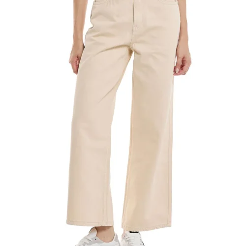 Solid Wide Leg Jeans
