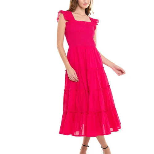 Solid Sleeveless Tiered Dress